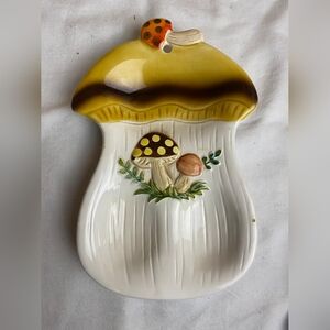 Vintage 1978 Sears Roebuck Merry Mushroom Double Spoon Rest Rare Find